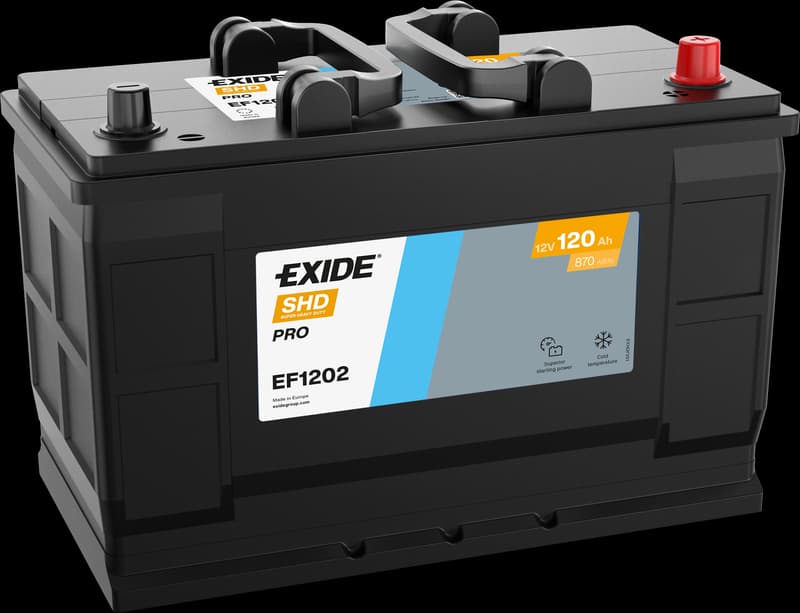 Exide CV Range D02 EF1202 Truck Battery 12V 120Ah 870A Positive Right