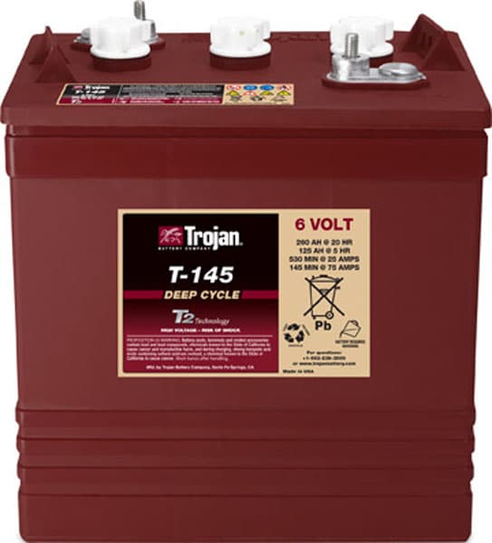 Trojan T145 GC2H Flooded Deep-Cycle Battery 6V 260Ah