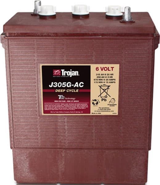 Trojan J305G-AC Flooded Deep-Cycle Battery 6V 315Ah (902 Case)