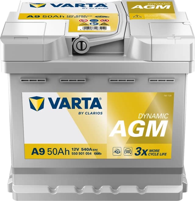 Varta Dynamic AGM A9 Start-Stop Car Battery 12V 50Ah 540A 550901054