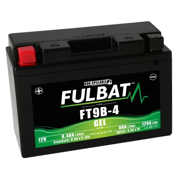 Fulbat FT9B-4 Gel Motorcycle Battery 12V 8Ah (Replaces YT9B-4)