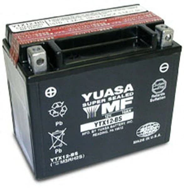 Yuasa YT12B-BS AGM Motorcycle Battery 12V 10Ah (YT12B-4)
